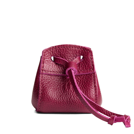 Orchid | Small leather pouch with leather drawstring closure and lobster claw clasp