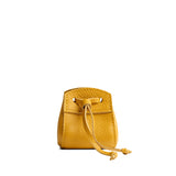 Sunshine | Small leather pouch with leather drawstring closure and lobster claw clasp