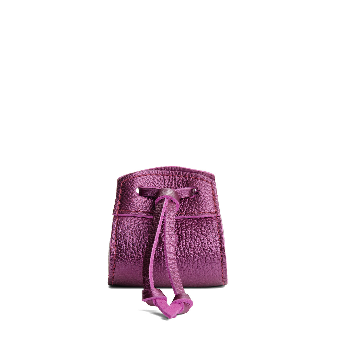 Ultra Violet | Small leather pouch with leather drawstring closure and lobster claw clasp