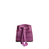 Ultra Violet | Small leather pouch with leather drawstring closure and lobster claw clasp