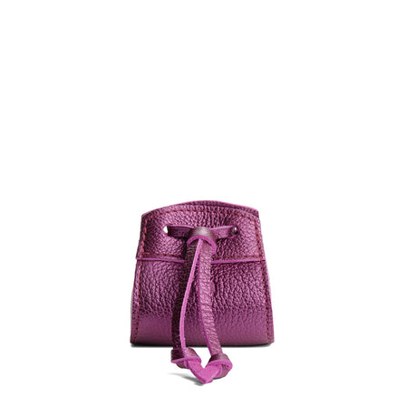 Ultra Violet | Small leather pouch with leather drawstring closure and lobster claw clasp