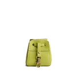 Wasabi | Small leather pouch with leather drawstring closure and lobster claw clasp