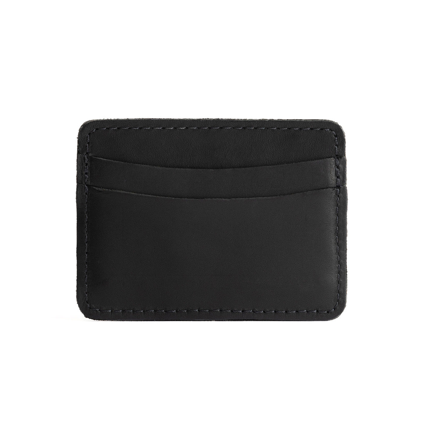 Black | Minimalist leather wallet with card slots