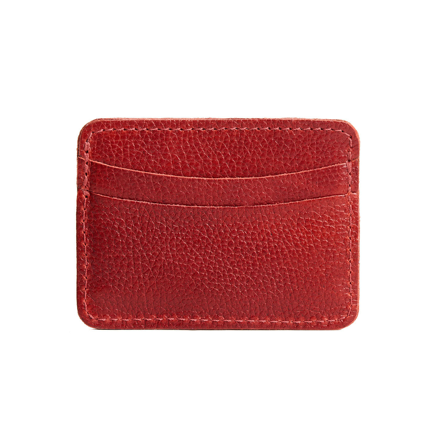 Chili Red | Minimalist leather wallet with card slots and PLG logo