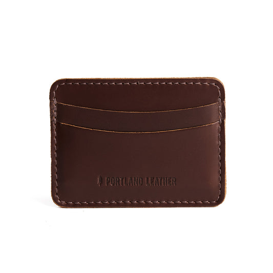 Chocolate Brown | Minimalist leather wallet with card slots and PLG logo