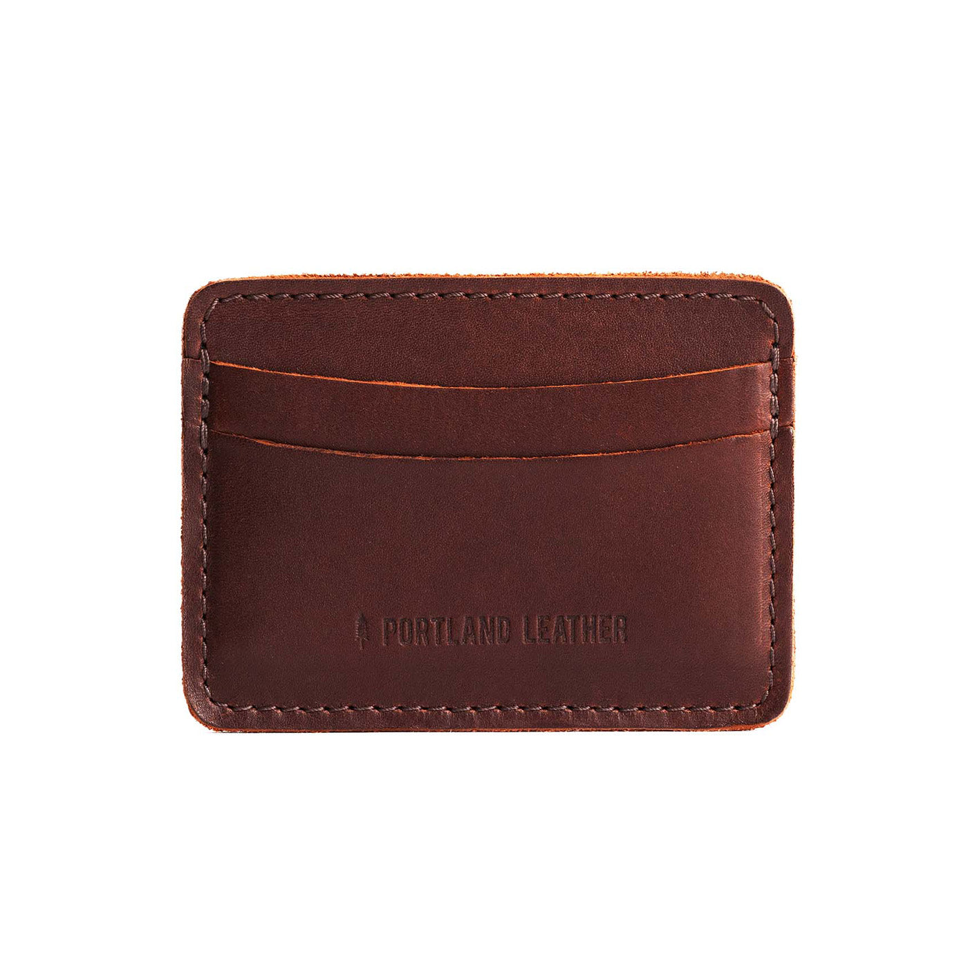 Cognac | Minimalist leather wallet with card slots and PLG logo