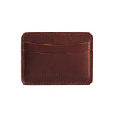 Cognac | Minimalist leather wallet with card slots and PLG logo