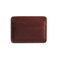 Cognac | Minimalist leather wallet with card slots and PLG logo