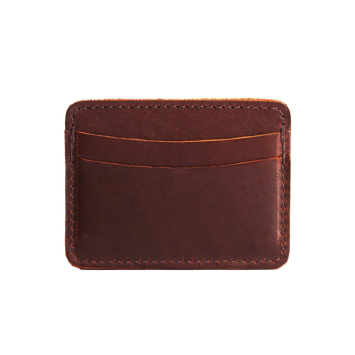 Cognac | Minimalist leather wallet with card slots and PLG logo