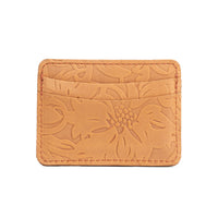 Desert Flower | Minimalist leather wallet with card slots