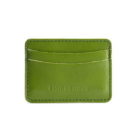 Green Apple | Minimalist leather wallet with card slots and PLG logo