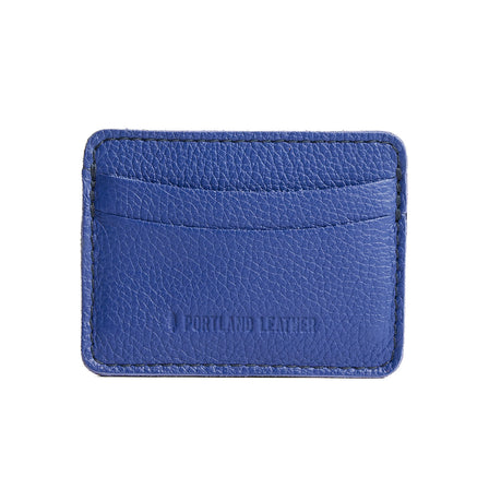 Molino Blue | Minimalist leather wallet with card slots and PLG logo