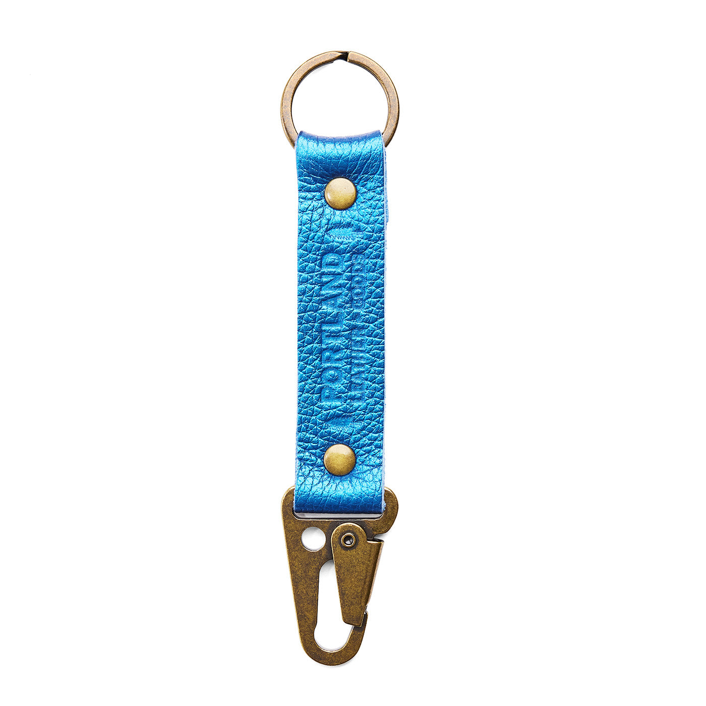 Comet Blue*Long | leather logo branded keychain 