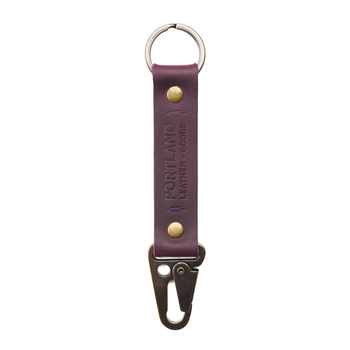 Larkspur*Long | leather logo branded keychain 