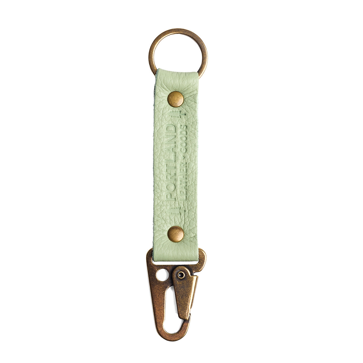 Pistachio*Long | leather logo branded keychain 