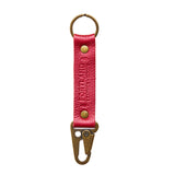 Reba Red Long | leather logo branded keychain 