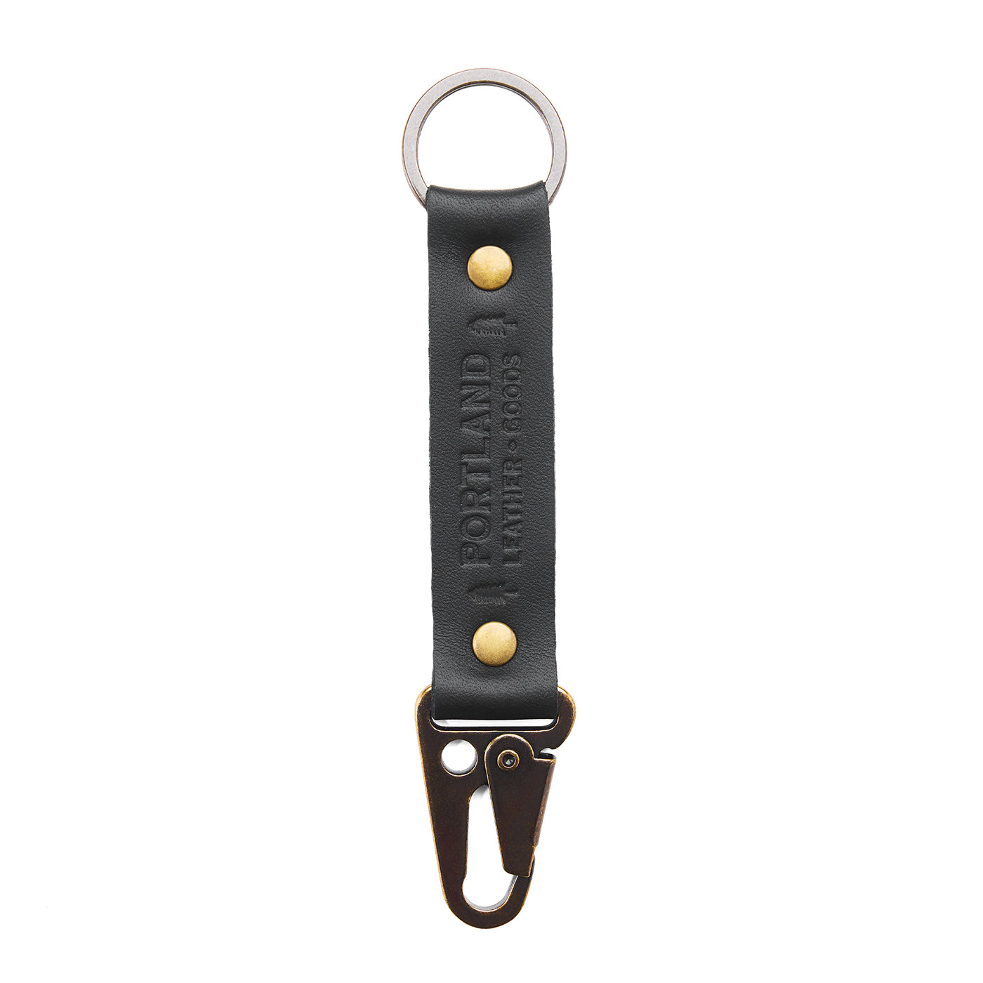 Black*Long | leather logo branded keychain 