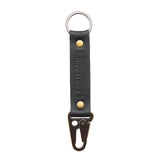 Black Long | leather logo branded keychain 