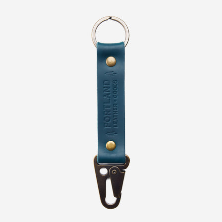Westward Blue*Short | leather logo branded keychain 