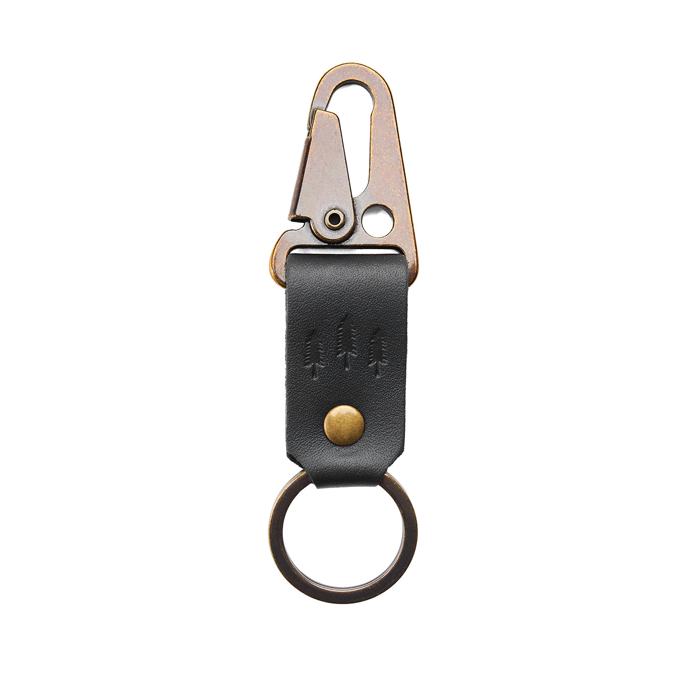 Black*Short | leather logo branded keychain 