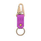 Cattleya Short | Leather logo branded keychain 