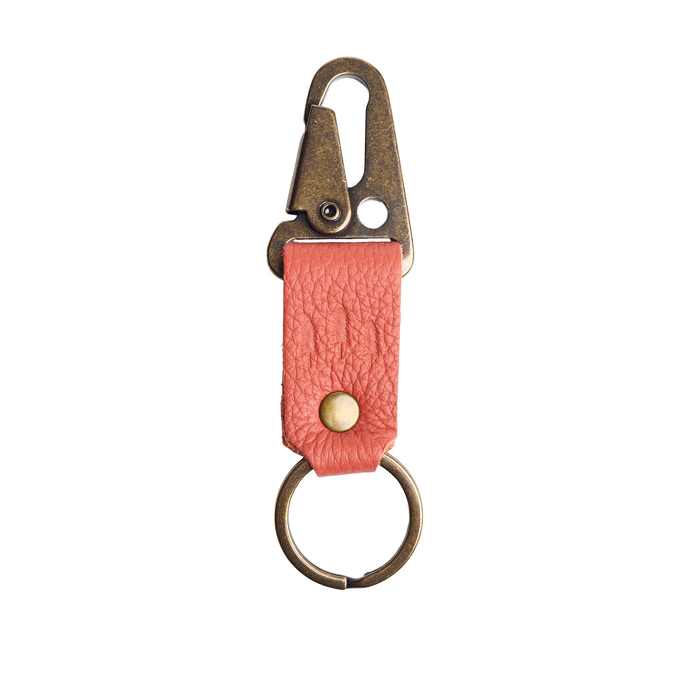 Coral*Short | leather logo branded keychain 