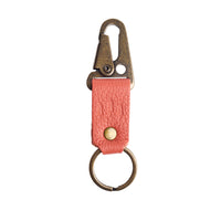 Coral*Short | leather logo branded keychain 