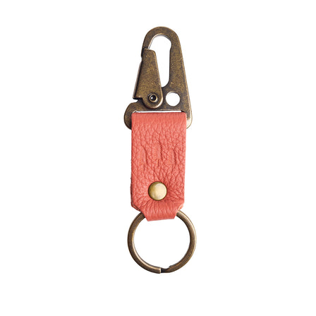 Coral*Short | leather logo branded keychain 