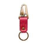 Reba Red Short | leather logo branded keychain 