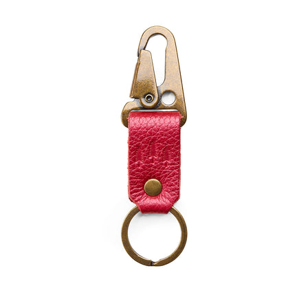 Reba Red*Short | leather logo branded keychain 