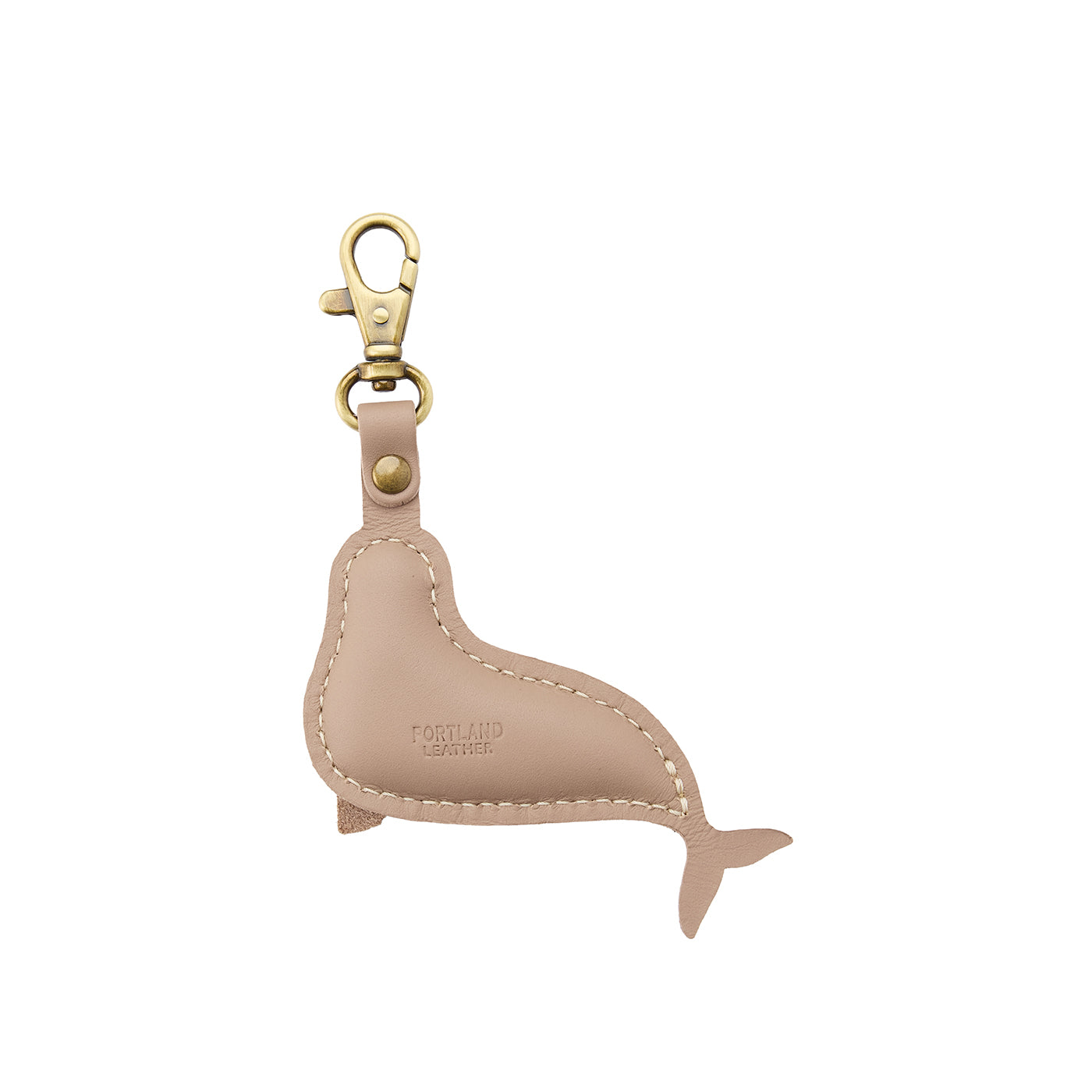 Seal | Seal shaped keychain with a lobster swivel clasp back view