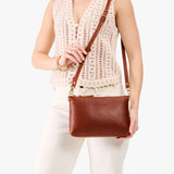 Nutmeg Classic | Zip top crossbody bag with detachable strap