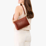 Nutmeg Classic | Zip top crossbody bag with detachable strap