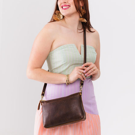  Coldbrew*Classic | Zip top petite crossbody bag with detachable strap