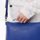Molino Blue Large | Zip top crossbody bag with detachable strap