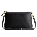 Pebbled--black Large | Zip top crossbody bag with detachable strap