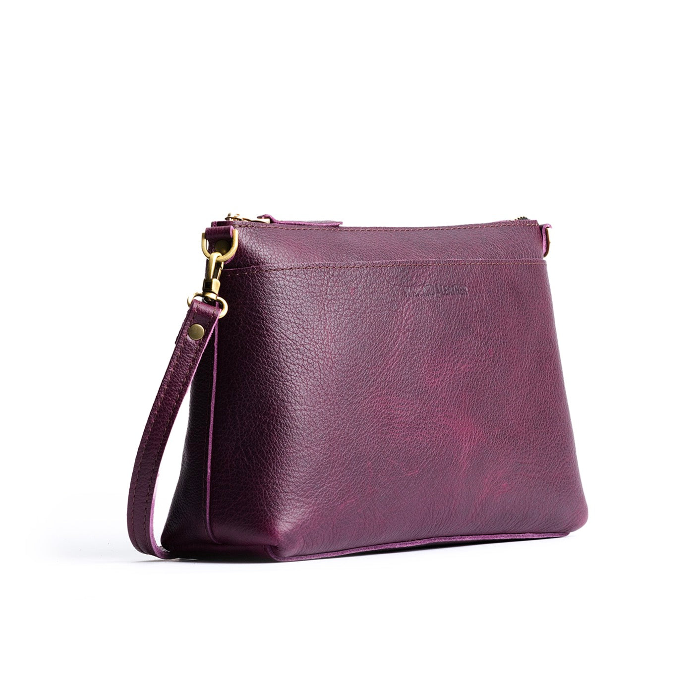 Plum*Large | Zip top crossbody bag with detachable strap