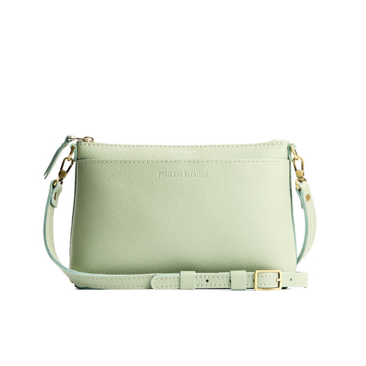 Pistachio*Classic | Zip top crossbody bag with detachable strap