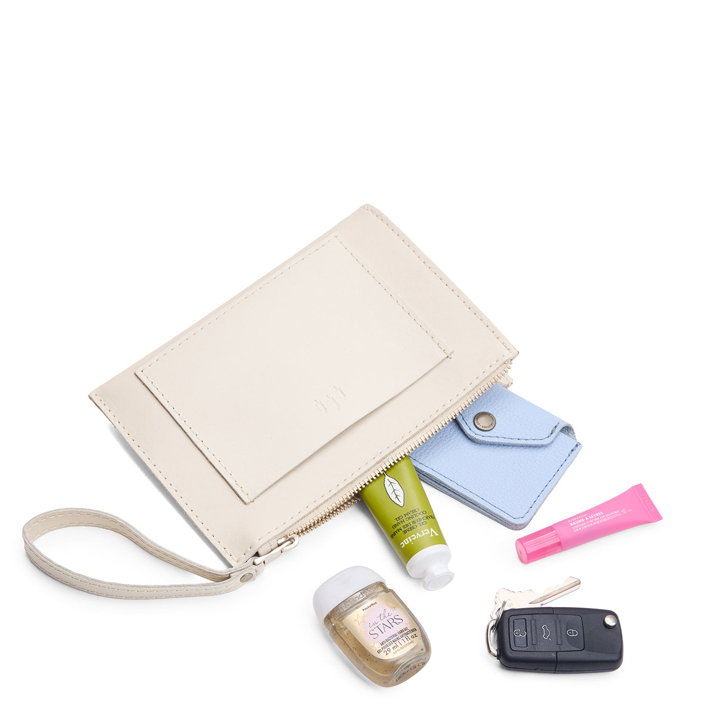 Bone*Small | Wristlet pouch with front pocket and zipper closure