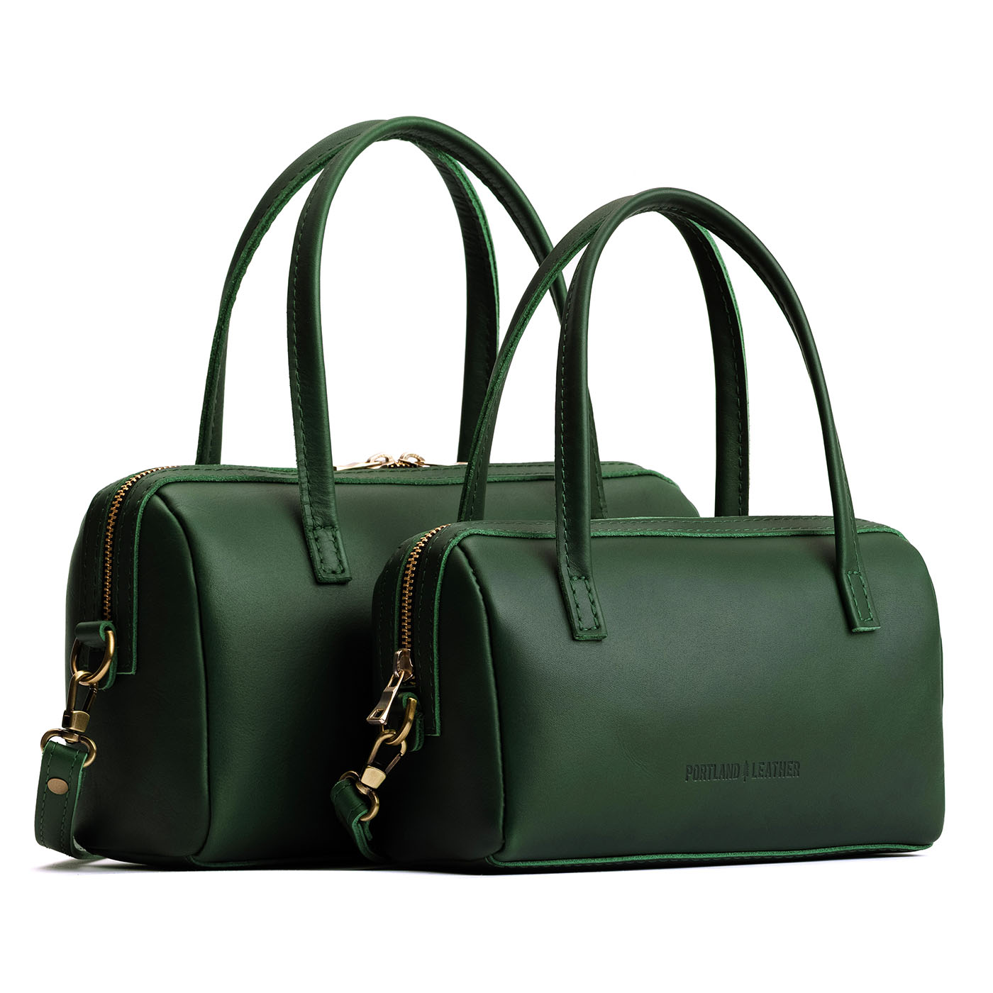 Aruba*Large | Two sizes of mini duffle shaped handbag with crossbody strap