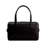 Black Large | Mini duffle shaped handbag with crossbody strap