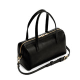 Black Large | Mini duffle shaped handbag with crossbody strap