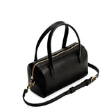 Black Small | Mini duffle shaped handbag with crossbody strap
