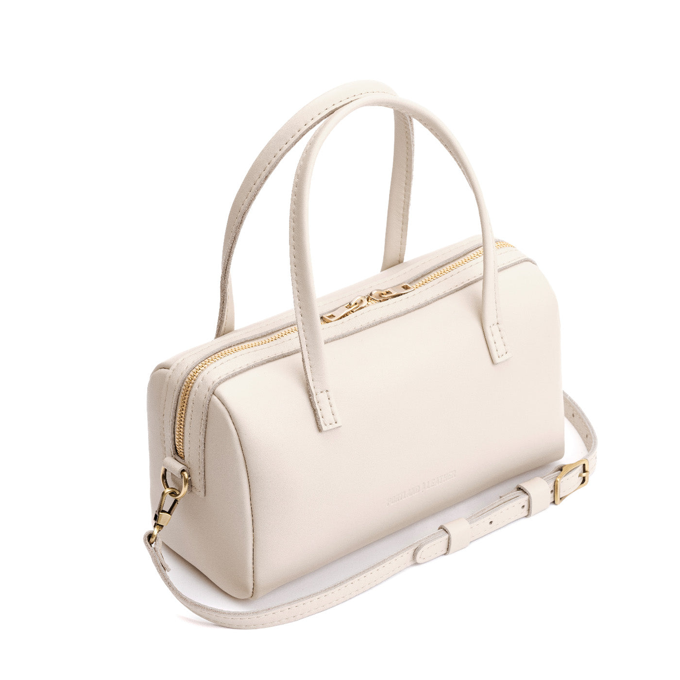 Bone*Large | Mini duffle shaped handbag with crossbody strap