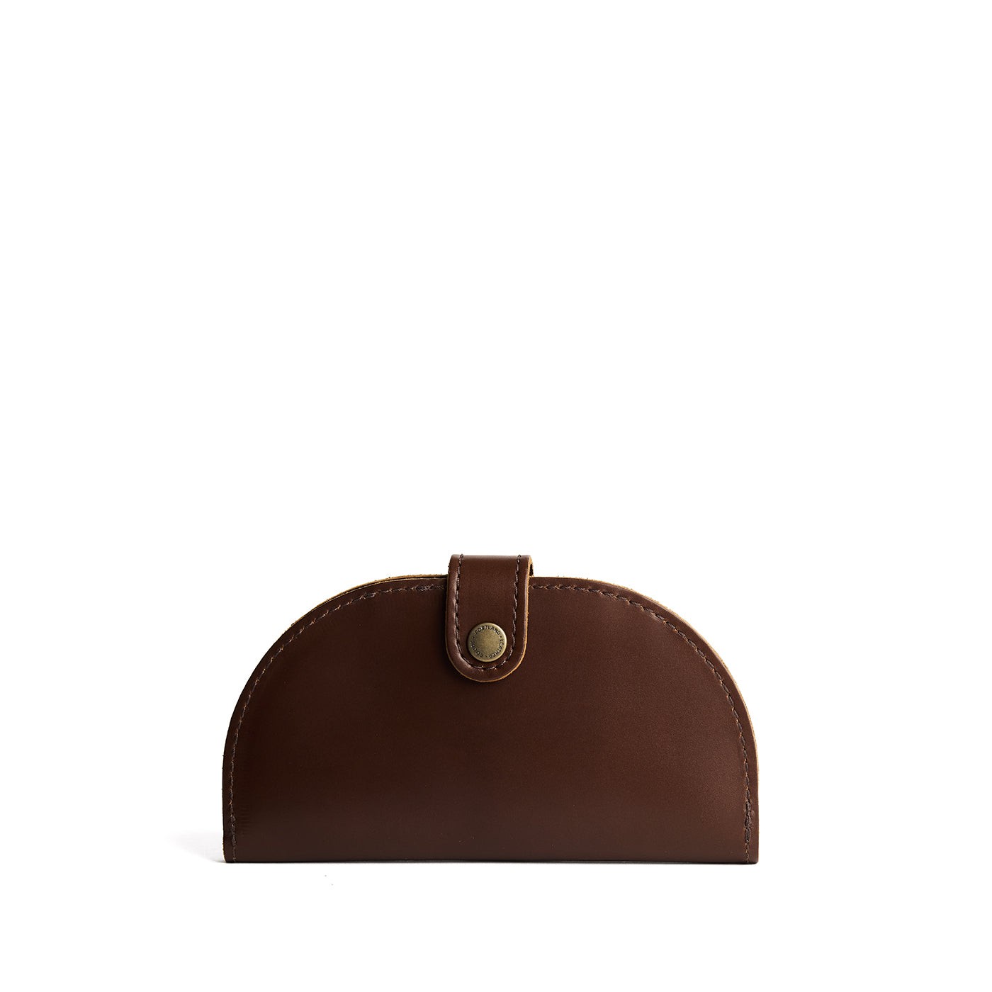 Chocolate Brown | Semicircle bifold wallet with snap closure