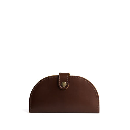 Chocolate Brown | Semicircle bifold wallet with snap closure