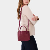 Orchid Small | Petite tote purse with  structured leather handles and crossbody strap