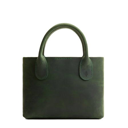 Evergreen*Small | Petite tote purse with structured leather handles and crossbody strap