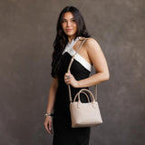 Dragon Bone Small | Petite tote purse with structured leather handles and crossbody strap