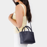 Night Owl Small | Petite tote purse with structured leather handles and crossbody strap